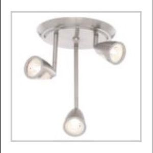 3 Staggered Brushed Steel Ceiling Lighting Fixture